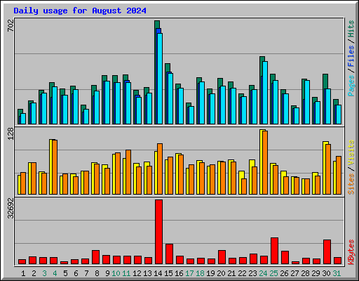 Daily usage for August 2024