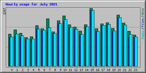 Hourly usage for July 2021