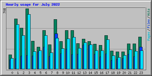 Hourly usage for July 2022